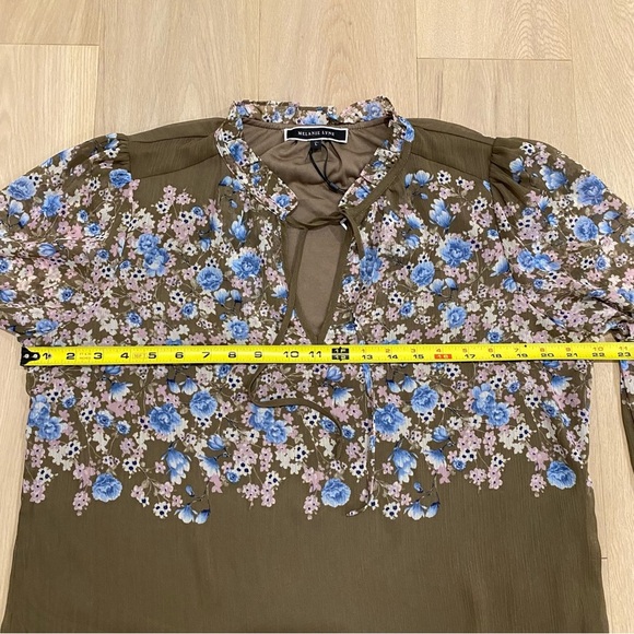 Melanie Lyne | NWT Brown Floral Chiffon Blouse 🩷 - Picture 7 of 10